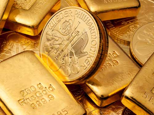 Verkauf von Gold Barren und Münzen